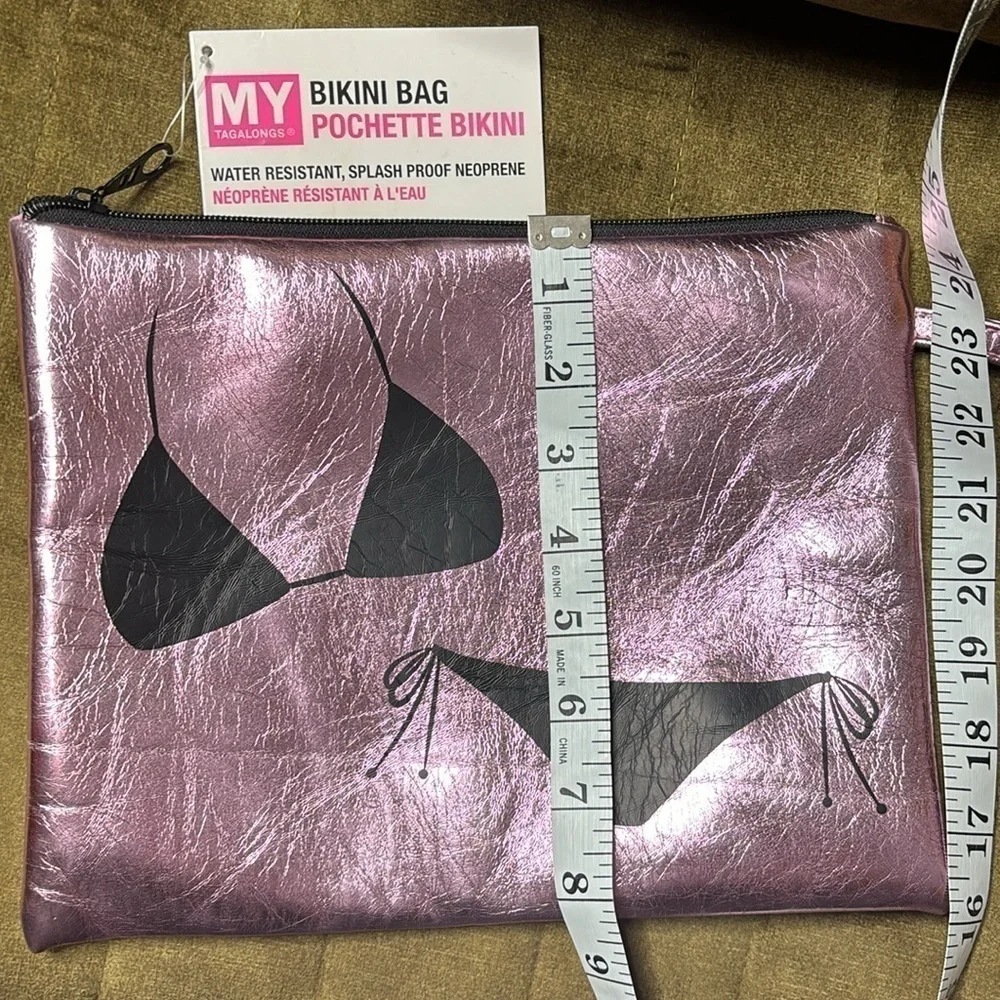 My Tagalong water resistant pink metallic bikini bag NWT - Picture 3 of 6